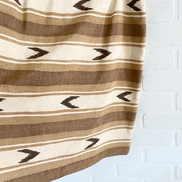 Vintage Jones New York Pencil skirt 100% silk Southwestern Tan Cream Brown Sz 14 - Picture 4 of 10